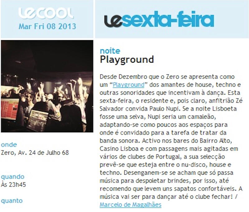 Clube Zero Lisbon - DJ Paulo Nupi Press - Paulo Nupi DJ Sound Designer performing at Club Zero